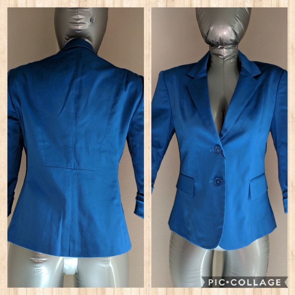 Express royal blue women's Blazer 2 buttons size 6 - Picture 2 of 6